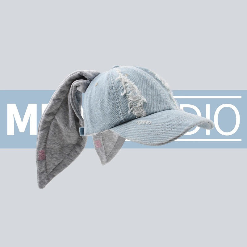 Wholesale Rabbit ear cap denim Hong Kong style baseball cap
